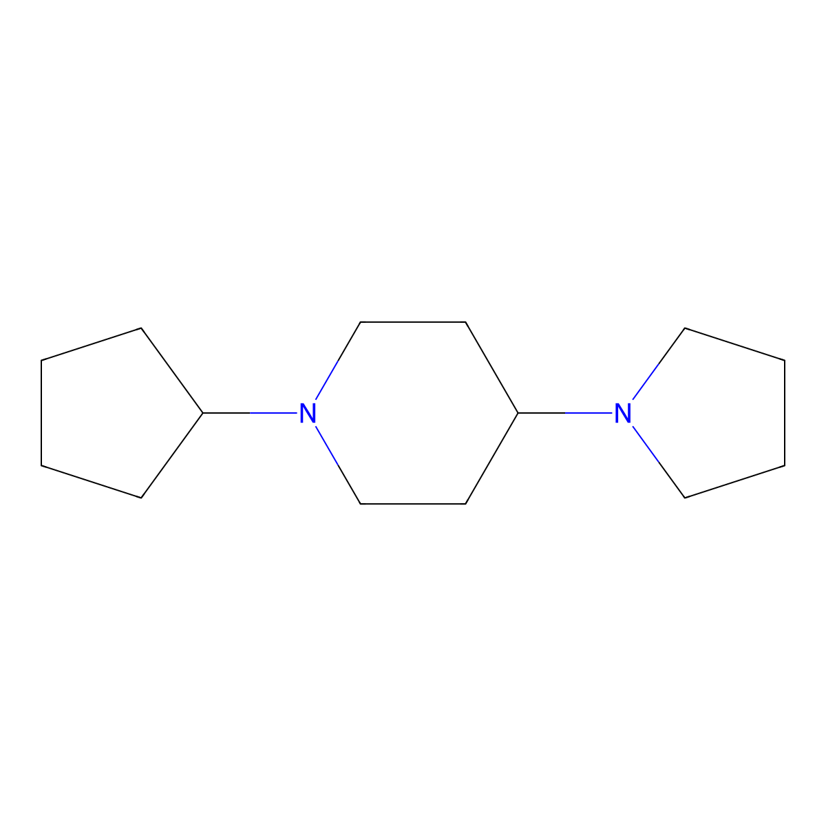 1-Cyclopentyl-4-pyrrolidin-1-ylpiperidine molecular structure, CAS 675153-16-9