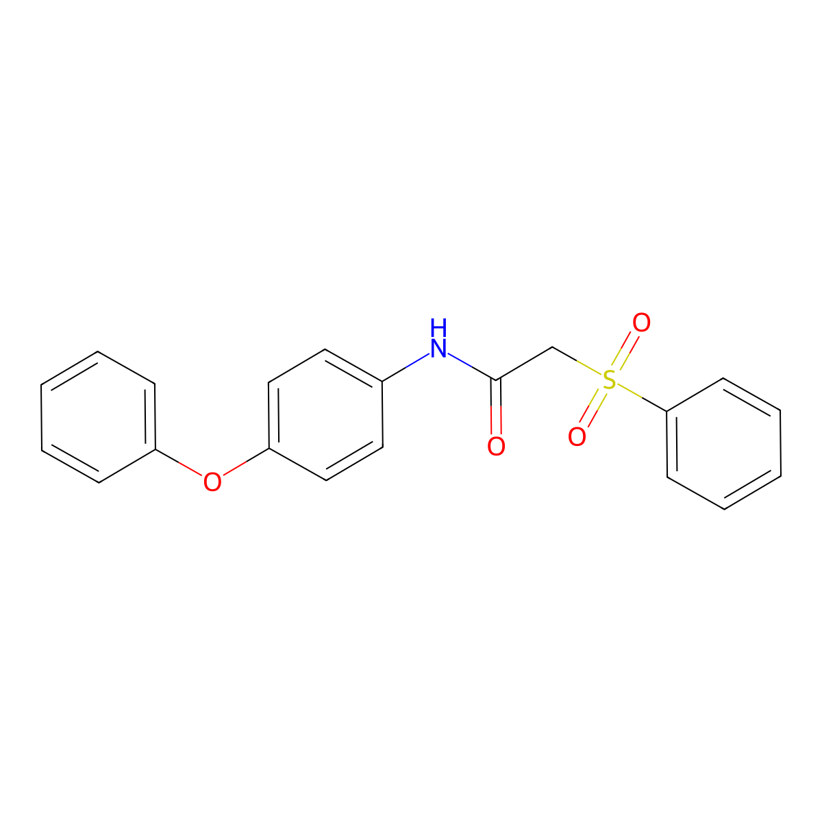 N-(4-phenoxyphenyl)-2-(phenylsulfonyl)acetamide molecular structure, CAS 675153-27-2