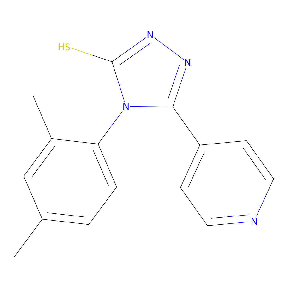 4-(2,4-dimethylphenyl)-5-(pyridin-4-yl)-4H-1,2,4-triazole-3-thiol molecular structure, CAS 675153-69-2