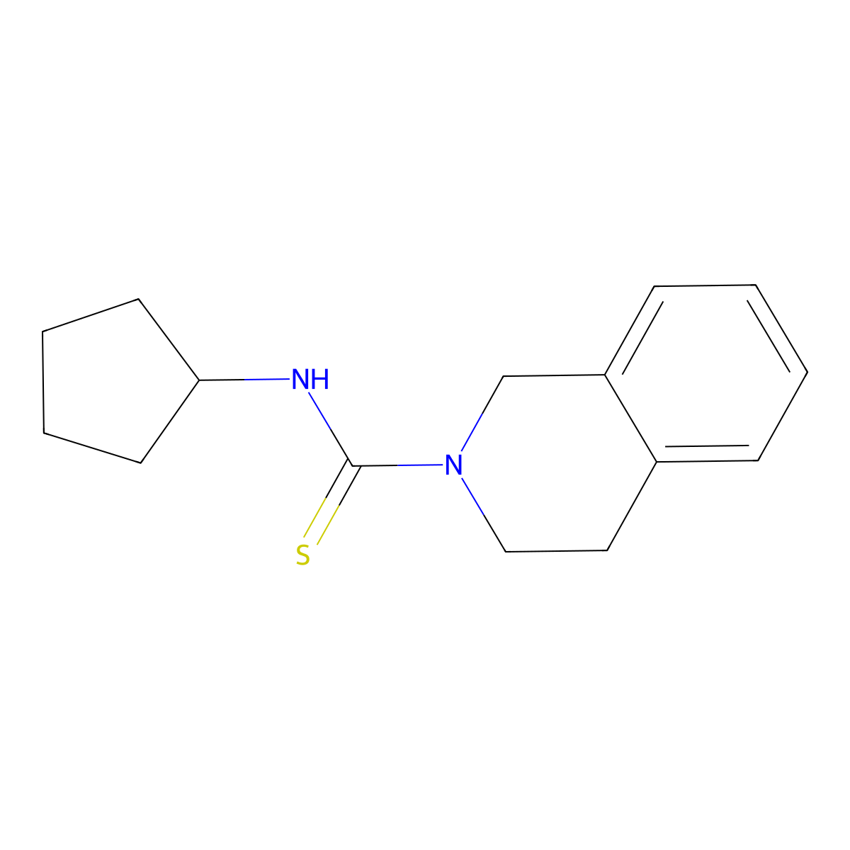 N-cyclopentyl-3,4-dihydroisoquinoline-2(1H)-carbothioamide molecular structure, CAS 675153-94-3