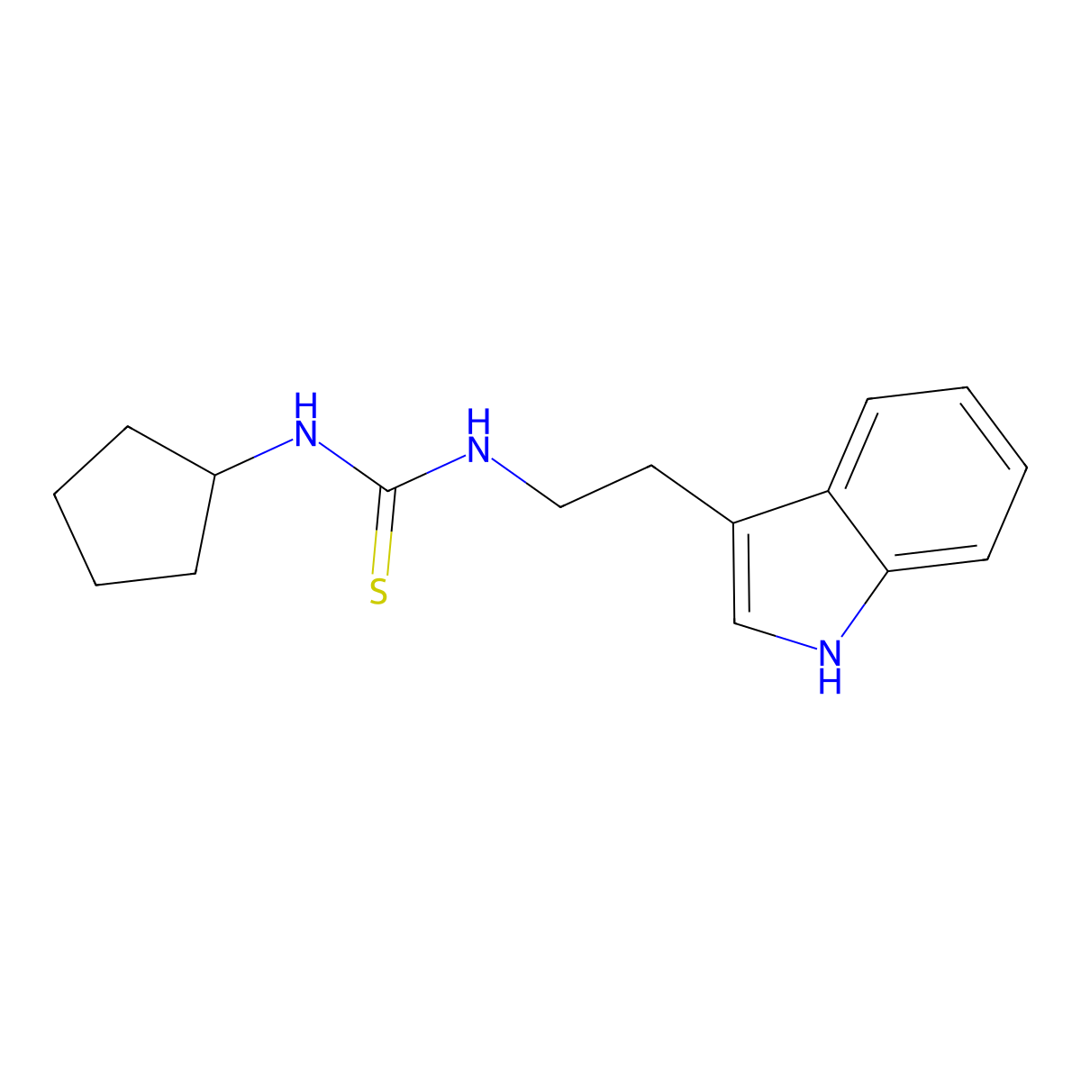 1-cyclopentyl-3-[2-(1H-indol-3-yl)ethyl]thiourea molecular structure, CAS 675153-96-5