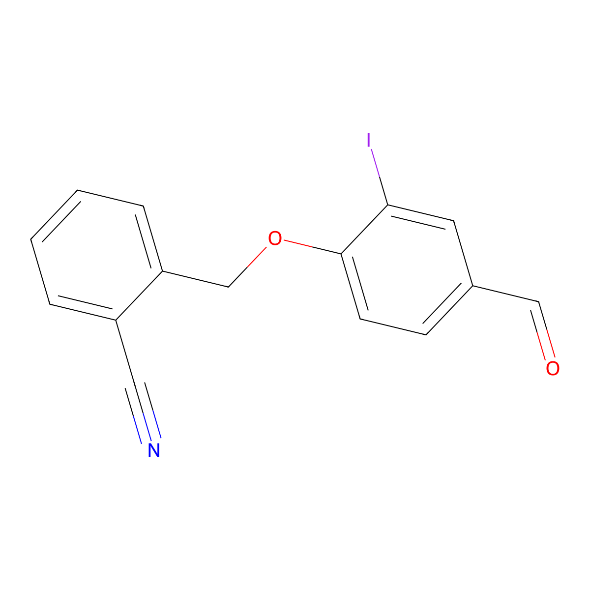 2-[(4-Formyl-2-iodophenoxy)methyl]benzonitrile molecular structure, CAS 675167-30-3