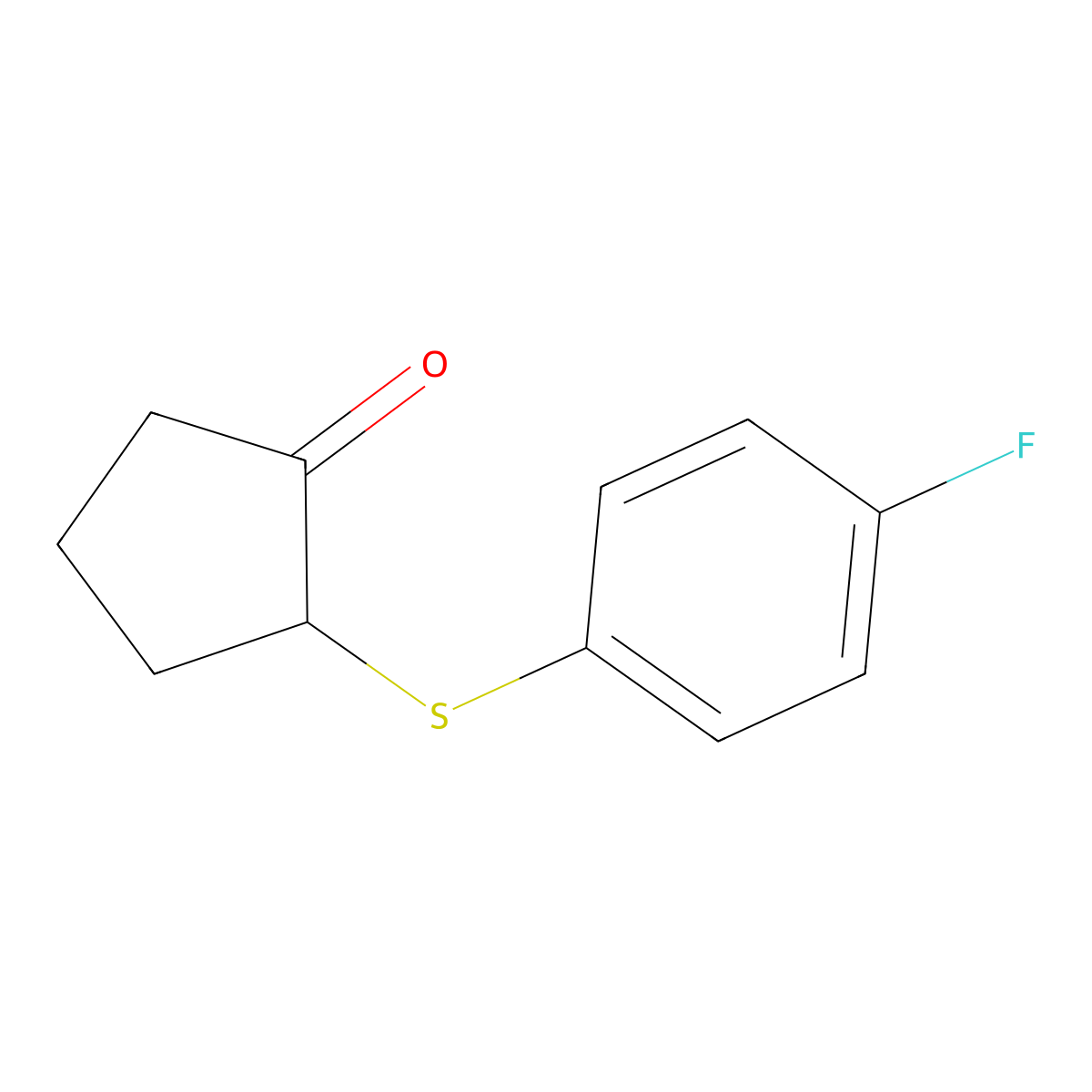 2-[(4-Fluorophenyl)sulfanyl]cyclopentan-1-one molecular structure, CAS 675185-79-2