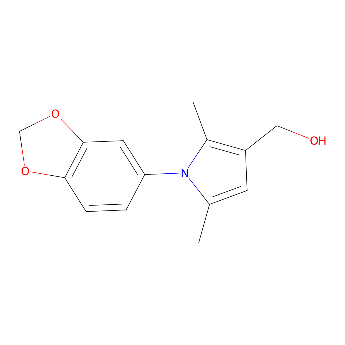 [1-(1,3-benzodioxol-5-yl)-2,5-dimethyl-1H-pyrrol-3-yl]methanol molecular structure, CAS 675190-28-0