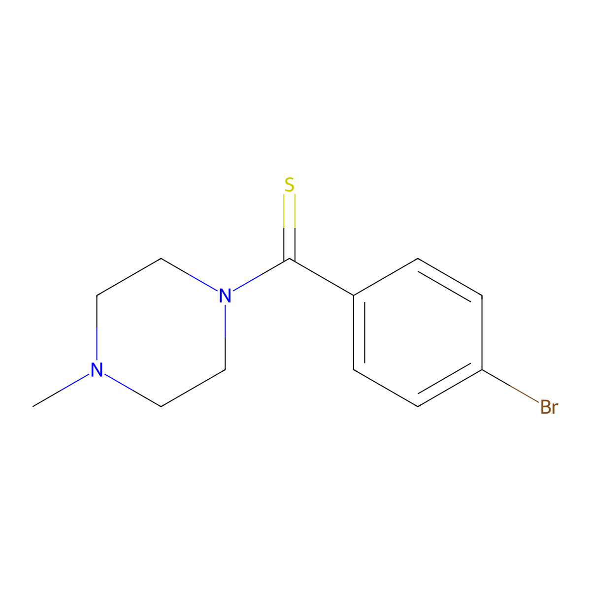 (4-Bromophenyl)(4-methylpiperazin-1-yl)methanethione molecular structure, CAS 675190-35-9