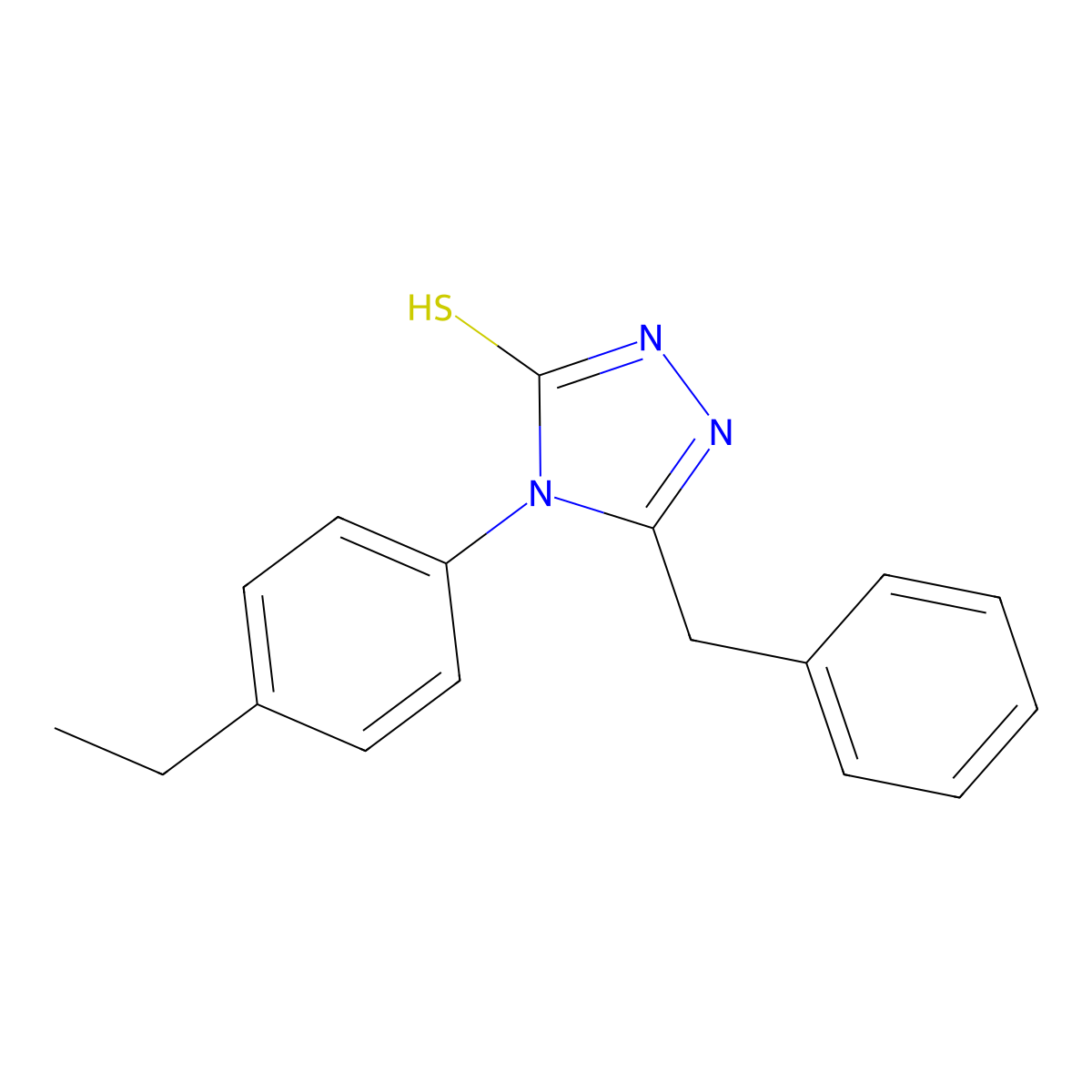 5-benzyl-4-(4-ethylphenyl)-4H-1,2,4-triazole-3-thiol molecular structure, CAS 675193-57-4