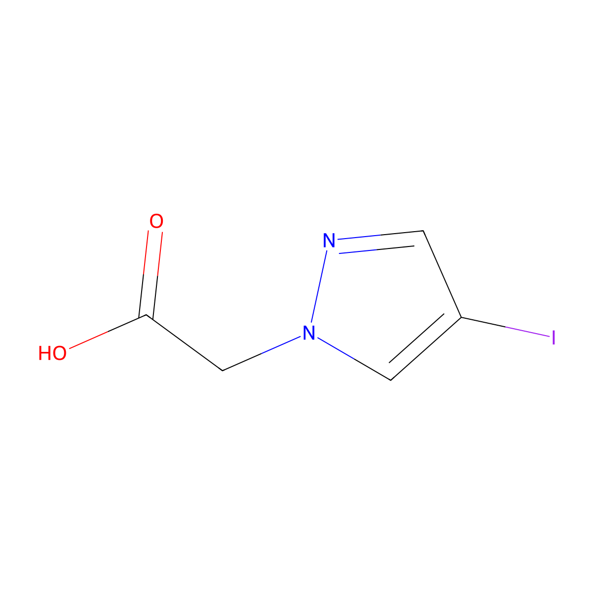2-(4-iodo-1H-pyrazol-1-yl)acetic acid molecular structure, CAS 6752-13-2