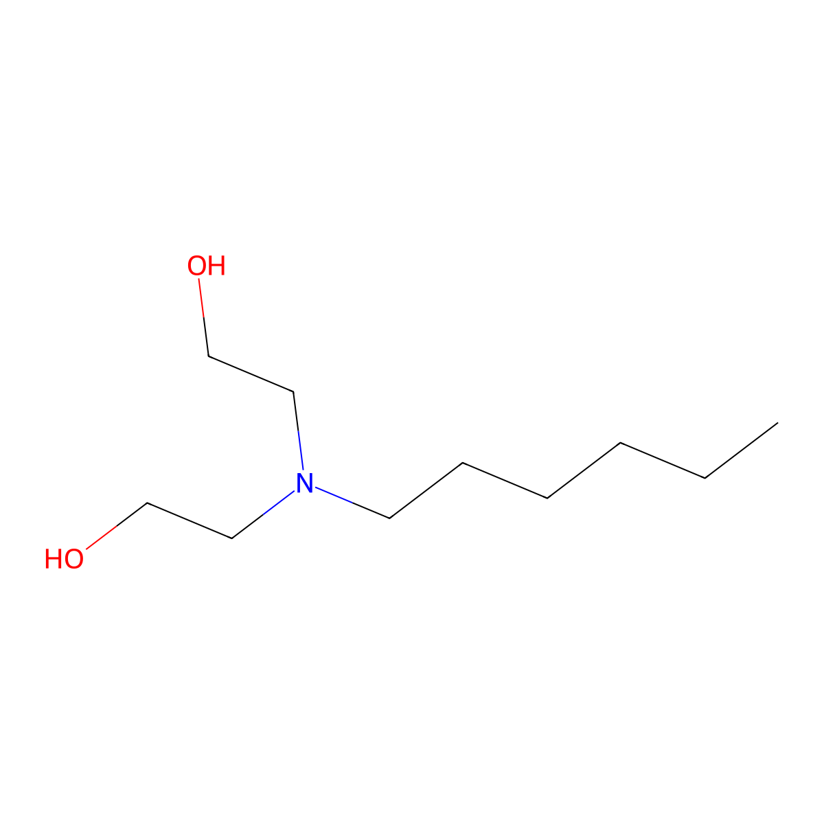 Ethanol, 2,2'-(hexylimino)bis- molecular structure, CAS 6752-33-6