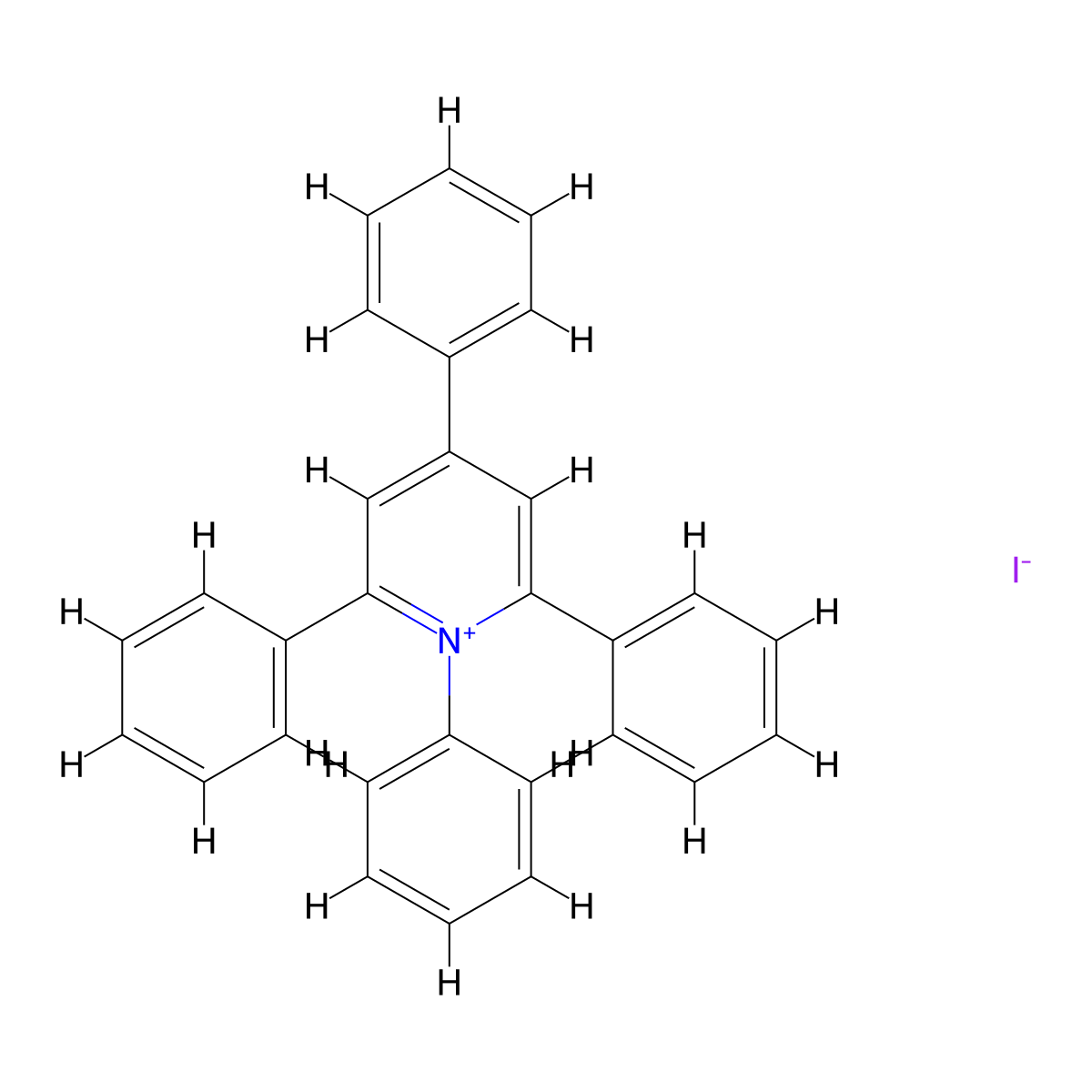 1,2,4,6-Tetraphenylpyridinium iodide molecular structure, CAS 67520-56-3