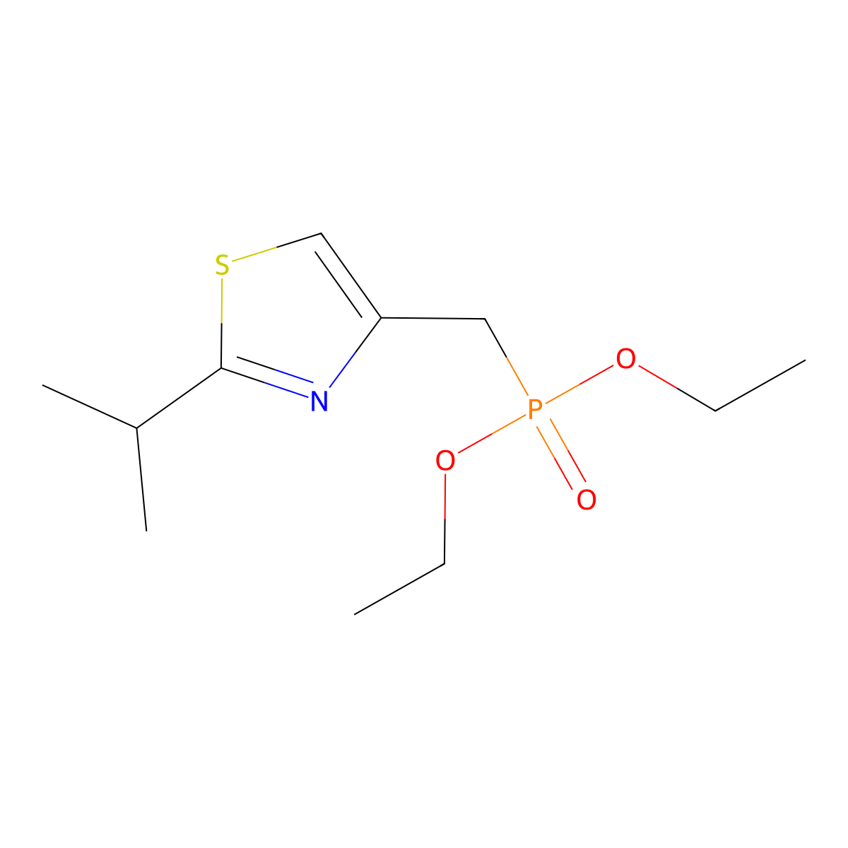 Diethyl 2-isopropylthiazole-4-methylphosphonate molecular structure, CAS 675201-26-0