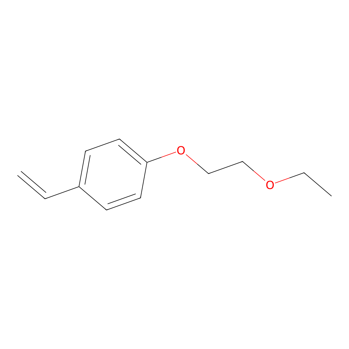 1-Ethenyl-4-(2-ethoxyethoxy)benzene molecular structure, CAS 67521-18-0