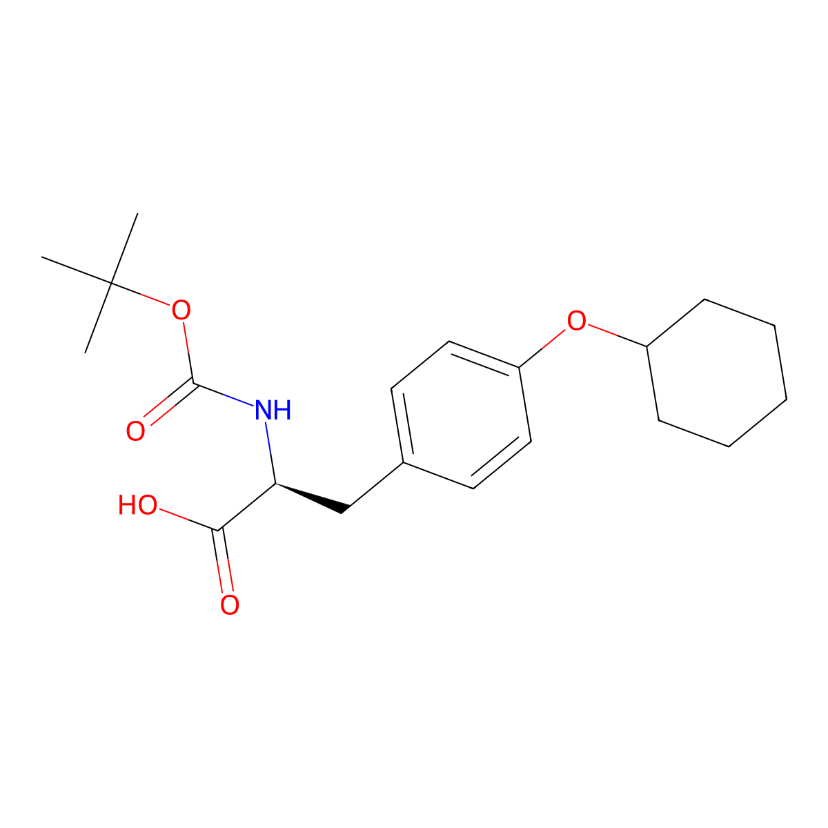 L-Tyrosine, O-cyclohexyl-N-[(1,1-dimethylethoxy)carbonyl]- molecular structure, CAS 67521-57-7
