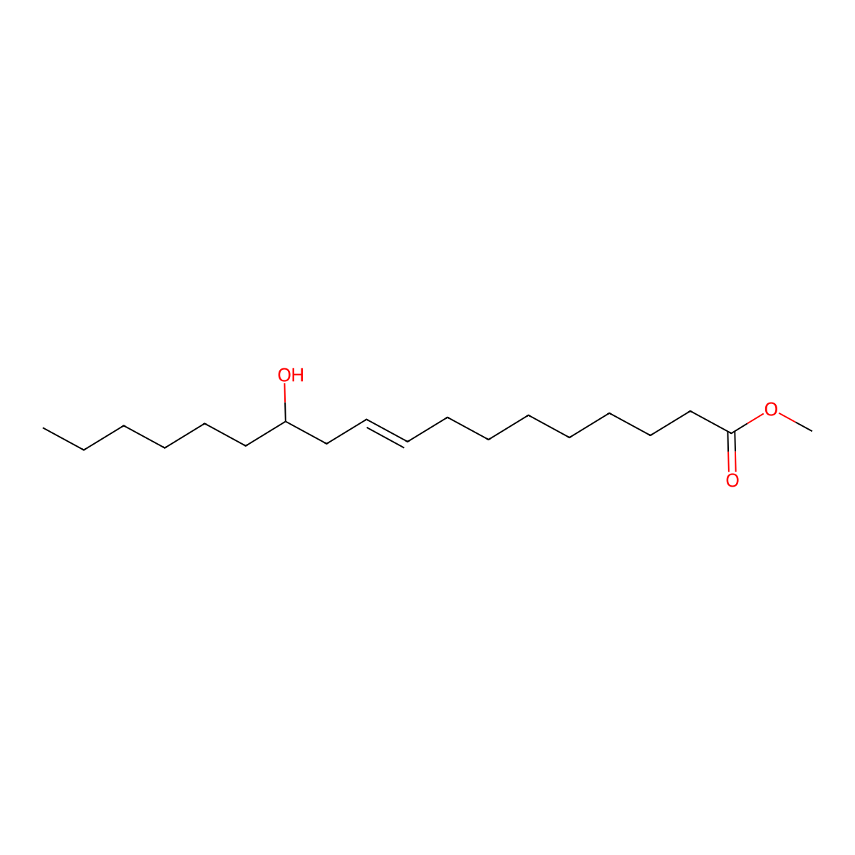 12-Hydroxy-9-octadecenoic acid methyl ester molecular structure, CAS 67529-83-3