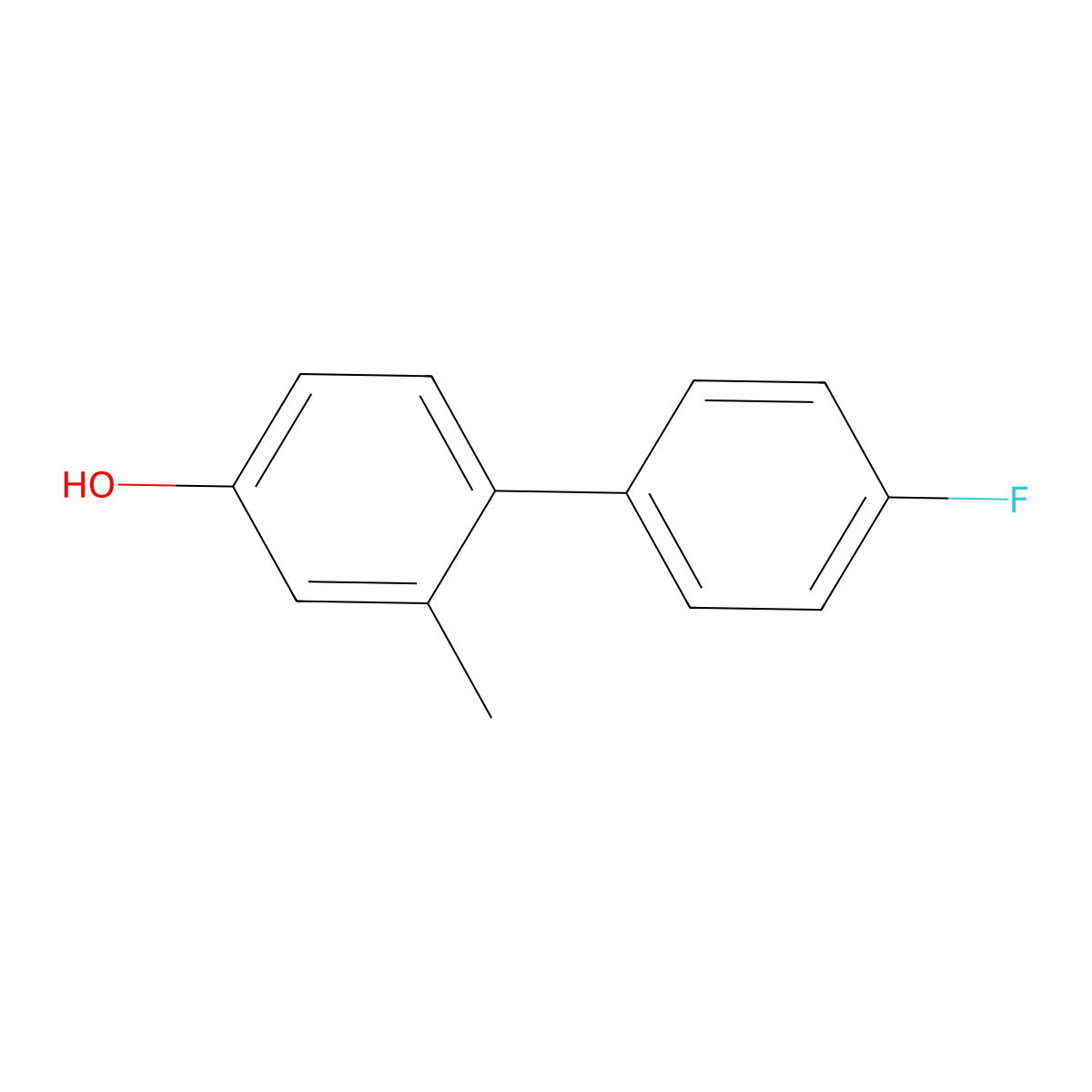 4'-Fluoro-2-methyl-[1,1'-biphenyl]-4-ol molecular structure, CAS 67531-81-1
