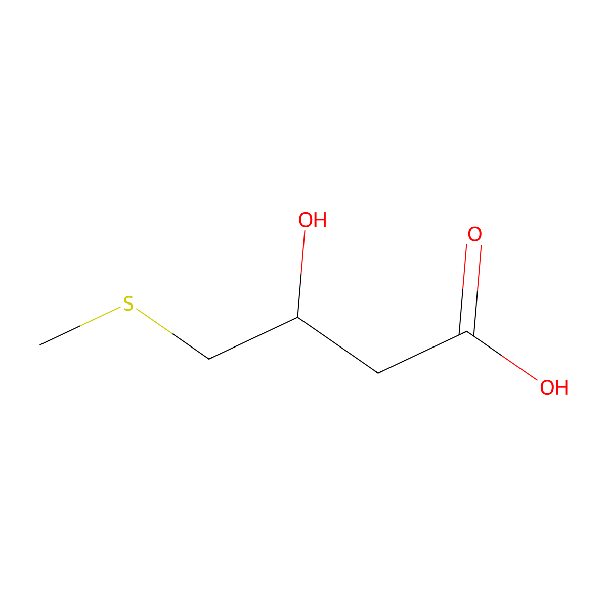 3-Hydroxy-4-(methylsulfanyl)butanoic acid molecular structure, CAS 67532-35-8