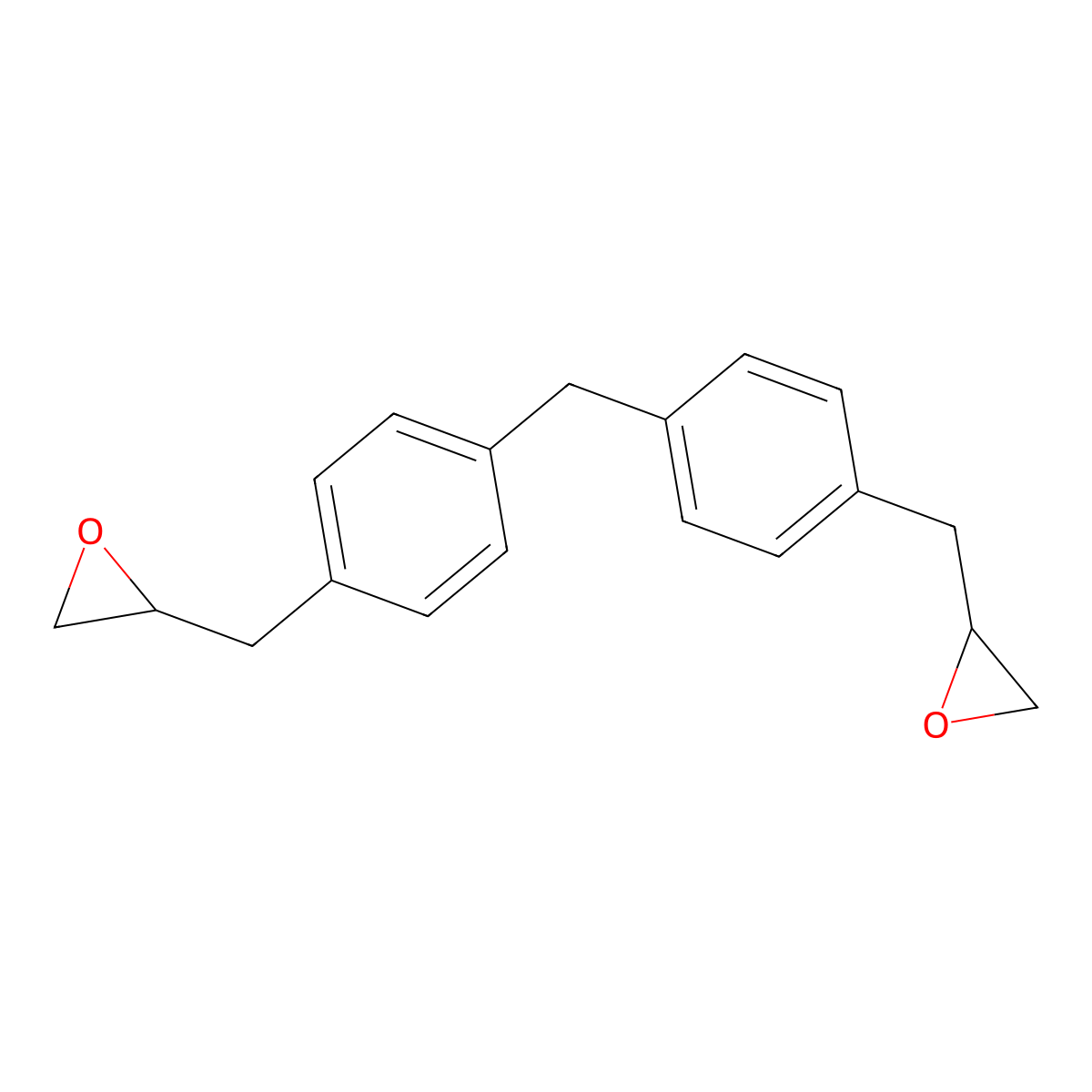 Bis(4-(oxiran-2-ylmethyl)phenyl)methane molecular structure, CAS 67533-76-0