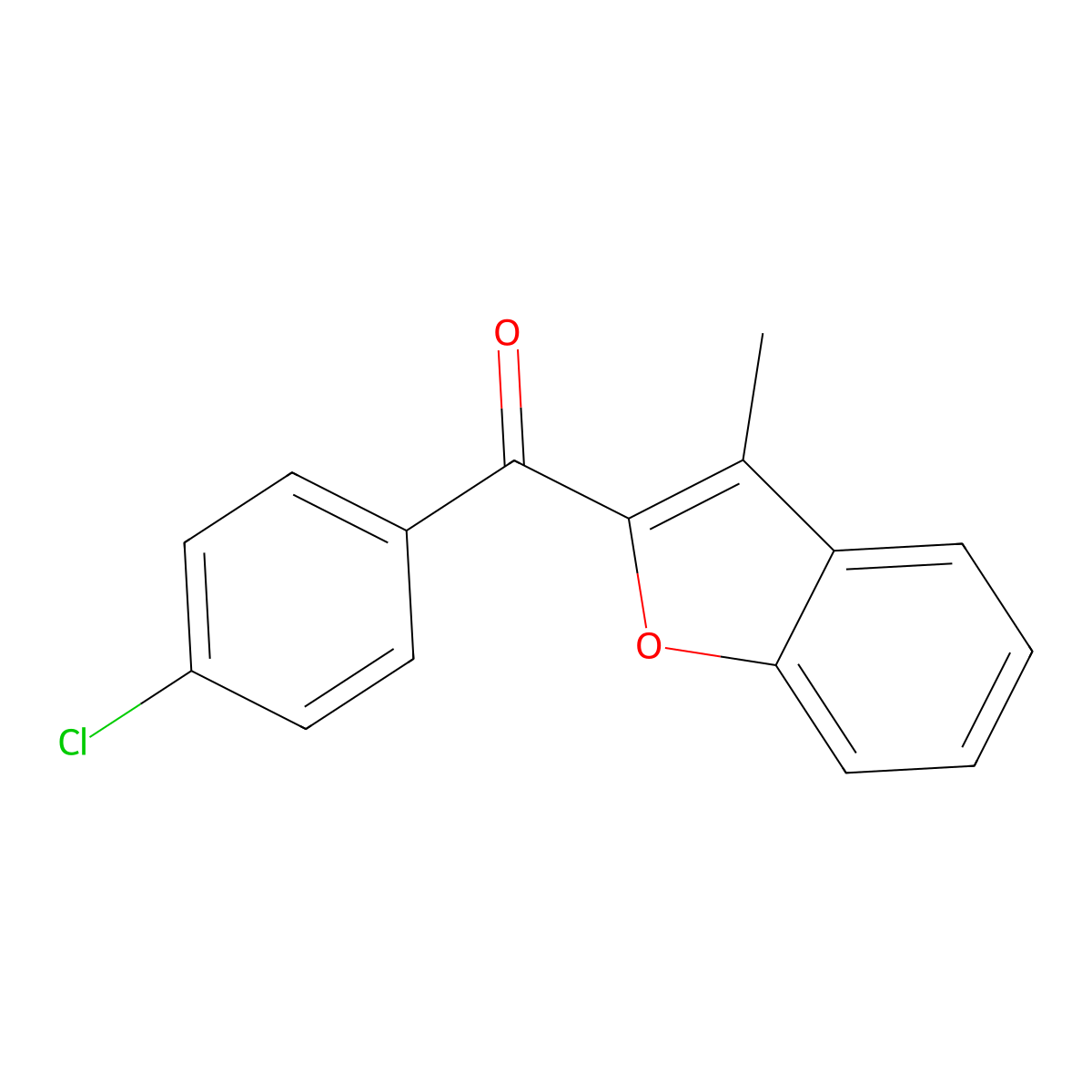 (4-Chlorophenyl)(3-methyl-1-benzofuran-2-yl)methanone molecular structure, CAS 67534-79-6