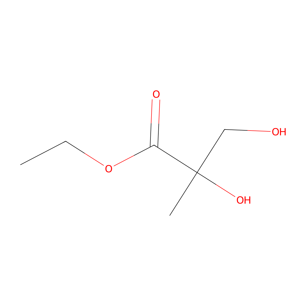 Ethyl 2,3-dihydroxy-2-methylpropanoate molecular structure, CAS 67535-07-3