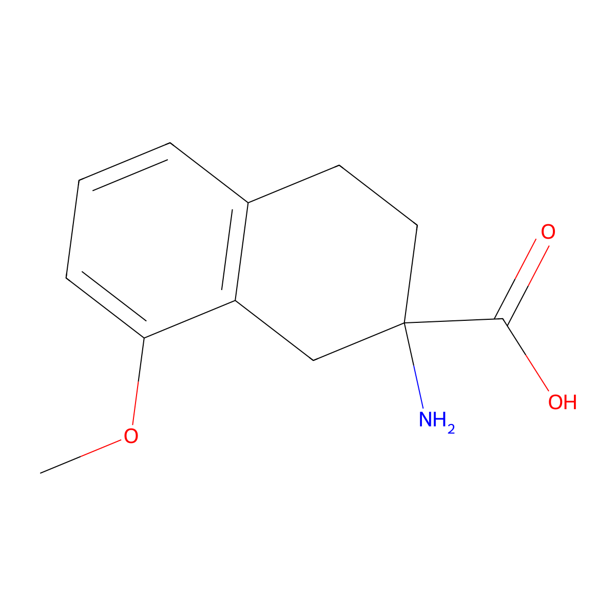 2-Amino-8-methoxy-1,2,3,4-tetrahydronaphthalene-2-carboxylic acid molecular structure, CAS 67544-71-2