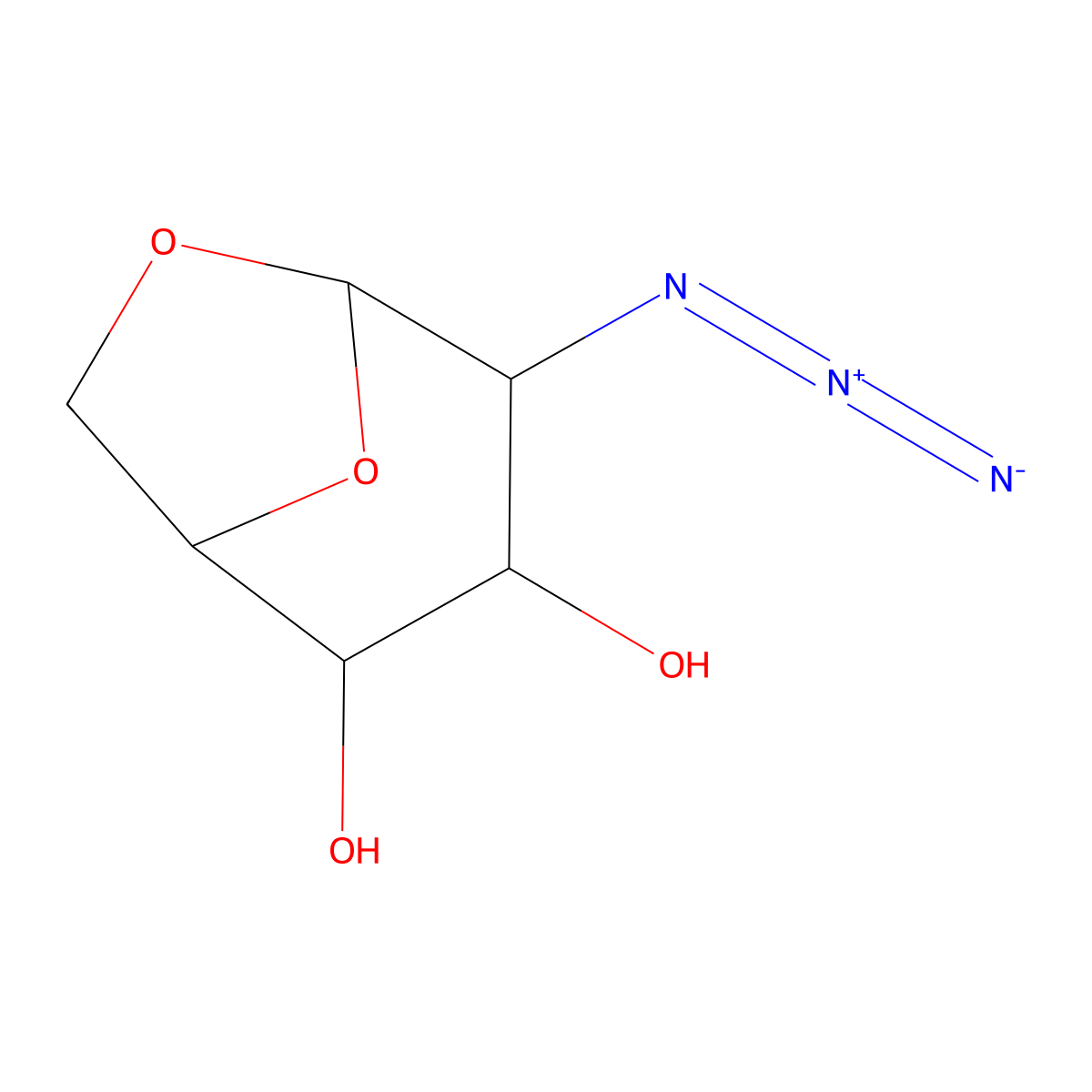 1,6-Anhydro-2-azido-2-deoxy-beta-D-glucopyranose molecular structure, CAS 67546-20-7