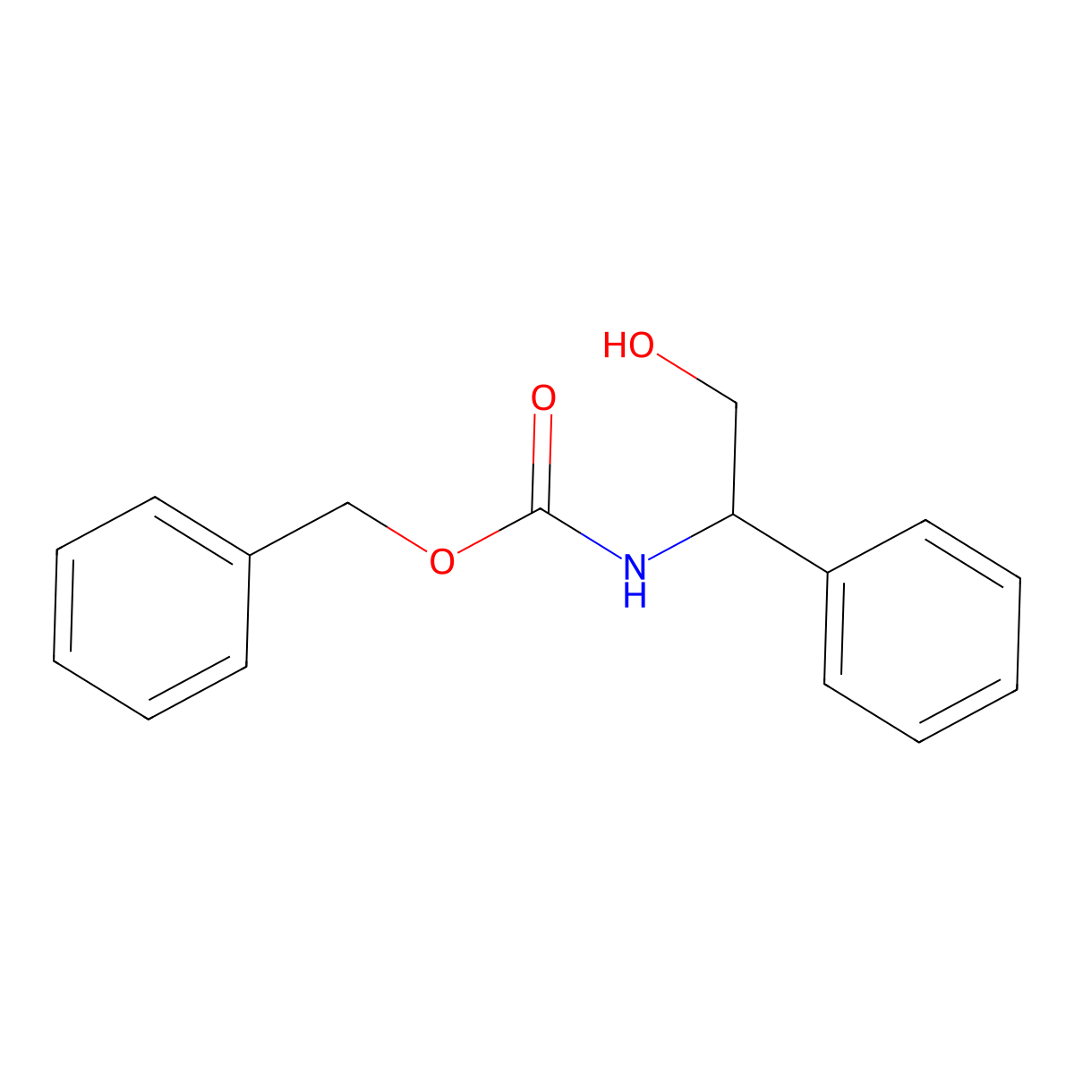 Carbamic acid, (2-hydroxy-1-phenylethyl)-, phenylmethyl ester molecular structure, CAS 67553-20-2