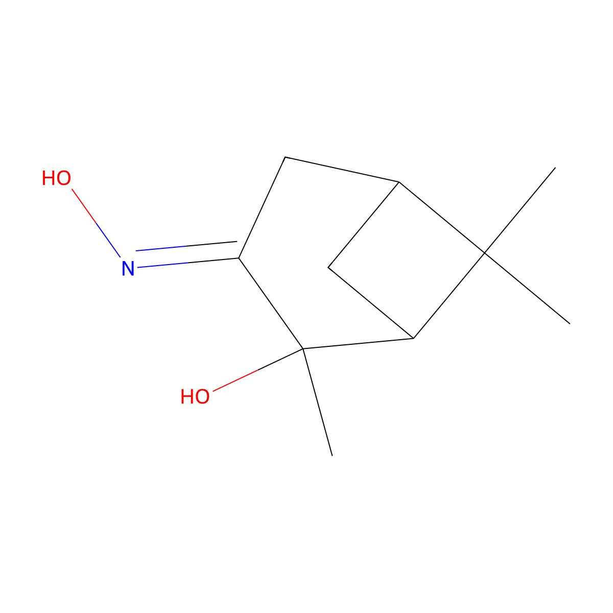 Bicyclo[3.1.1]heptan-3-one, 2-hydroxy-2,6,6-trimethyl-, oxime molecular structure, CAS 67553-41-7