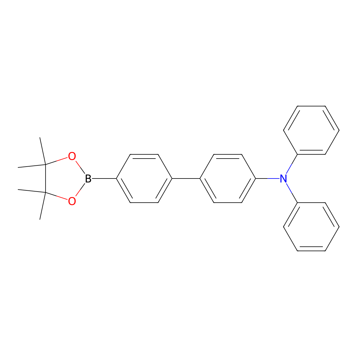 N,N-Diphenyl-4'-(4,4,5,5-tetramethyl-1,3,2-dioxaborolan-2-yl)-[1,1'-biphenyl]-4-amine molecular structure, CAS 675571-82-1