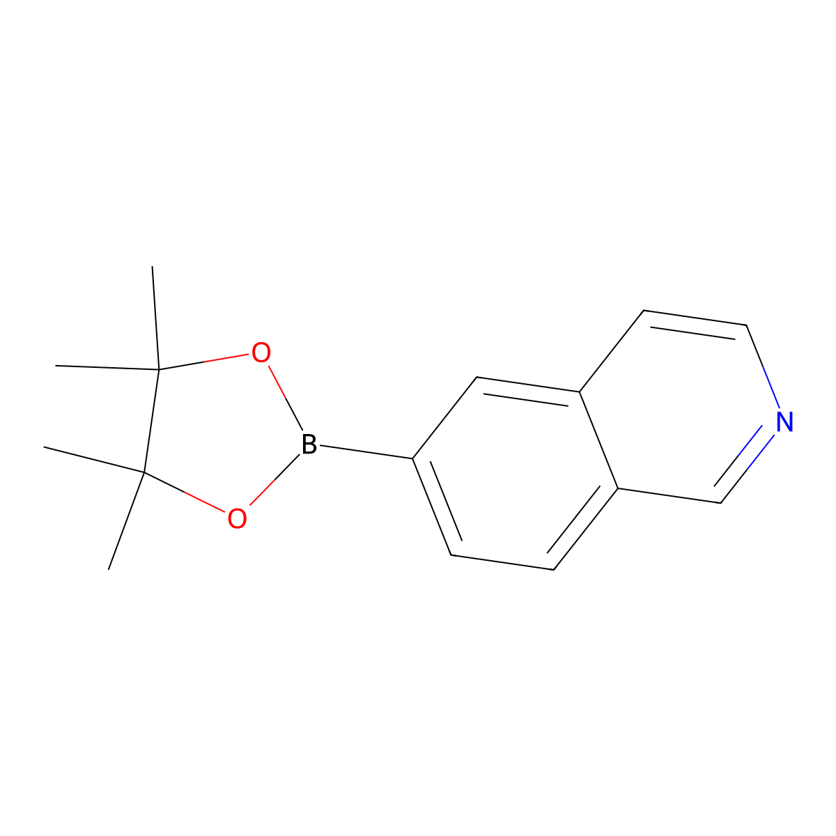 6-(4,4,5,5-Tetramethyl-1,3,2-dioxaborolan-2-yl)isoquinoline molecular structure, CAS 675576-26-8