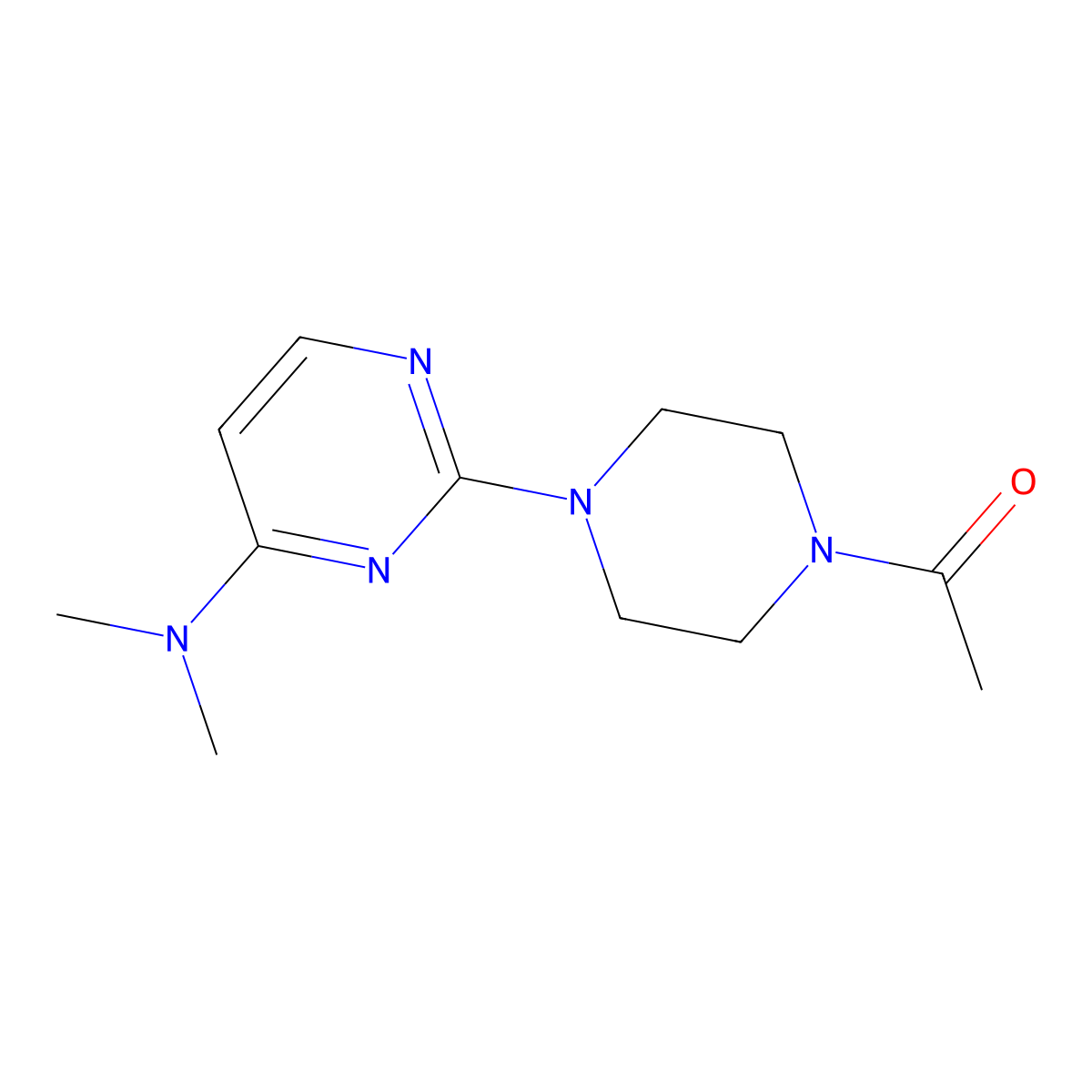 1-{4-[4-(Dimethylamino)pyrimidin-2-yl]piperazin-1-yl}ethan-1-one molecular structure, CAS 675588-45-1