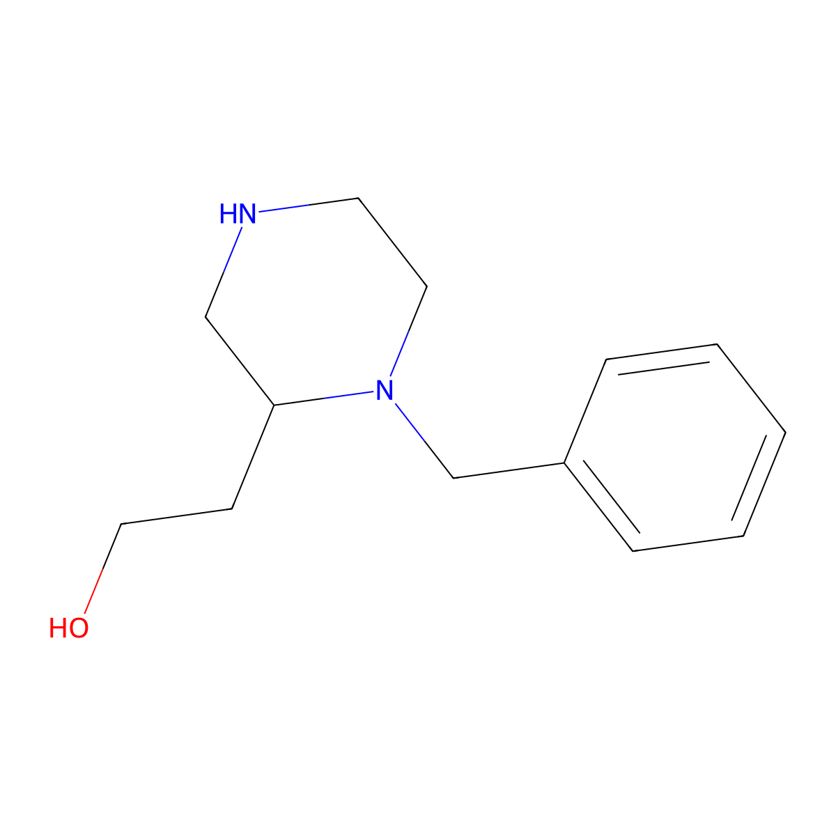 2-(1-Benzylpiperazin-2-yl)ethanol molecular structure, CAS 675589-80-7