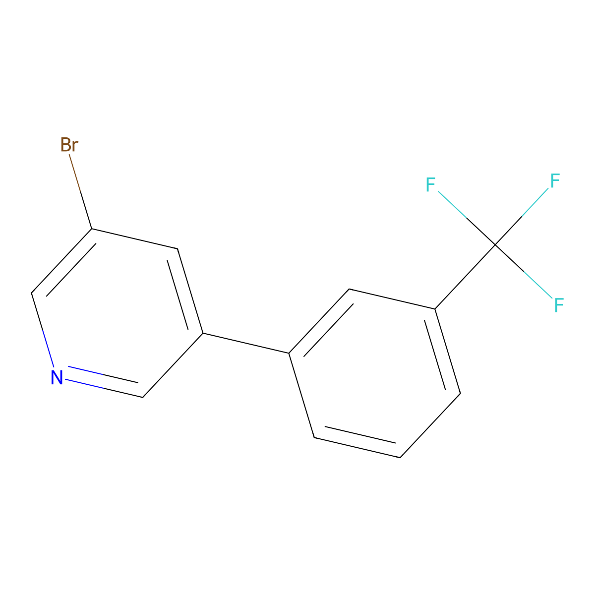3-Bromo-5-(3-(trifluoromethyl)phenyl)pyridine molecular structure, CAS 675589-94-3