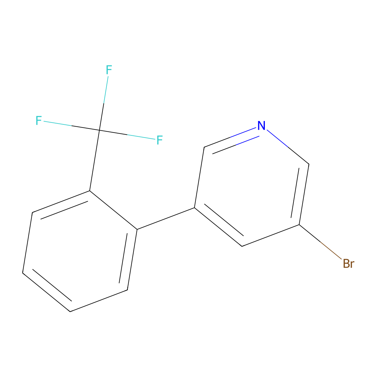 3-Bromo-5-(2-(trifluoromethyl)phenyl)pyridine molecular structure, CAS 675589-99-8