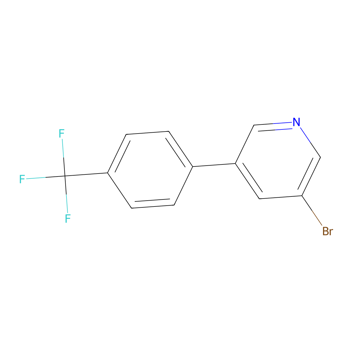 3-Bromo-5-(4-(trifluoromethyl)phenyl)pyridine molecular structure, CAS 675590-01-9