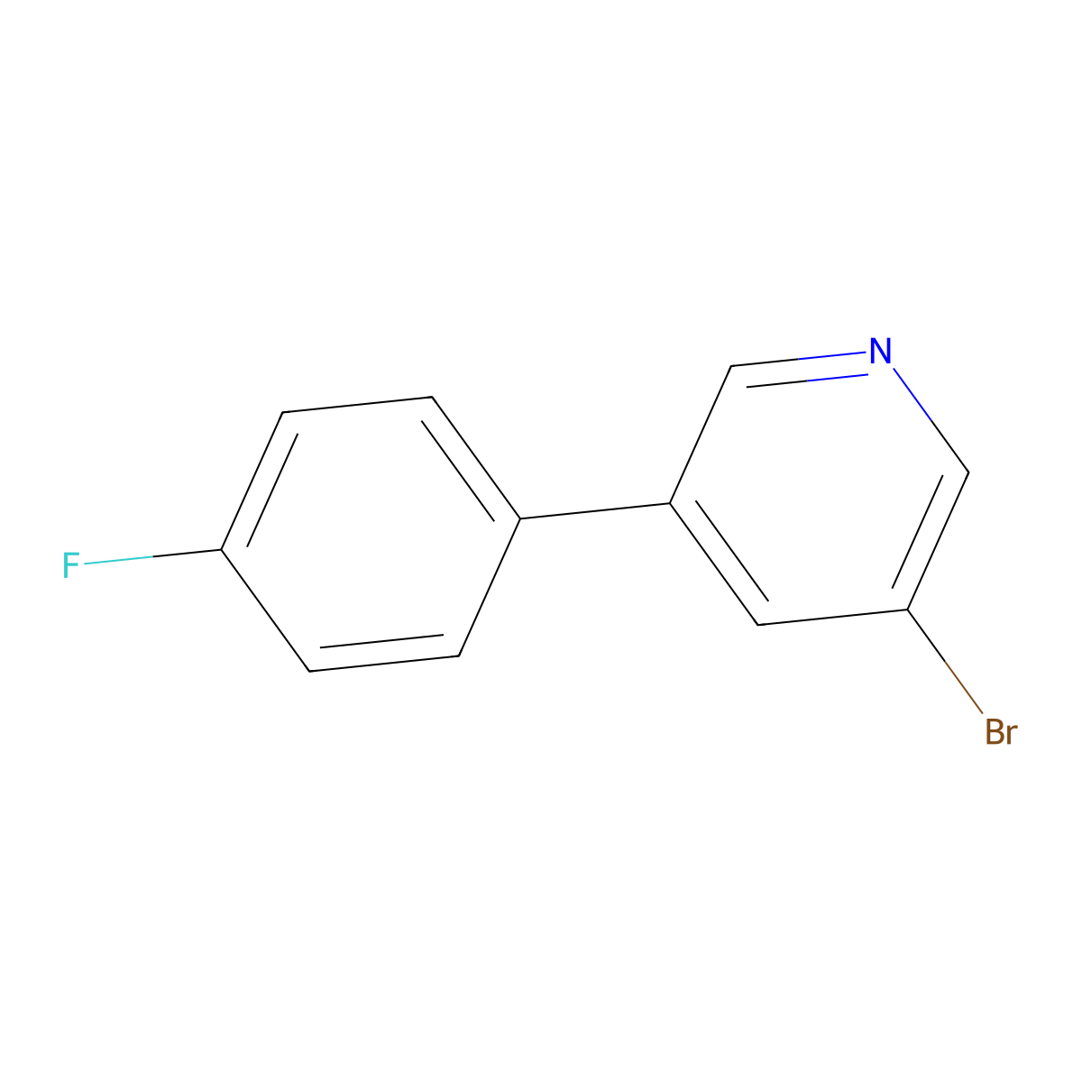 3-Bromo-5-(4-fluorophenyl)pyridine molecular structure, CAS 675590-04-2