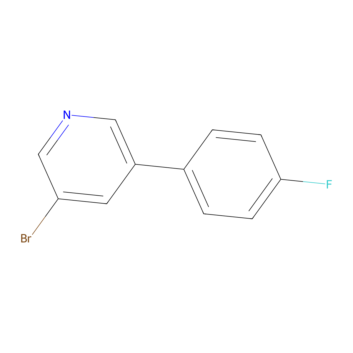 3-Bromo-5-(4-fluorophenyl)pyridine molecular structure, CAS 675590-04-2