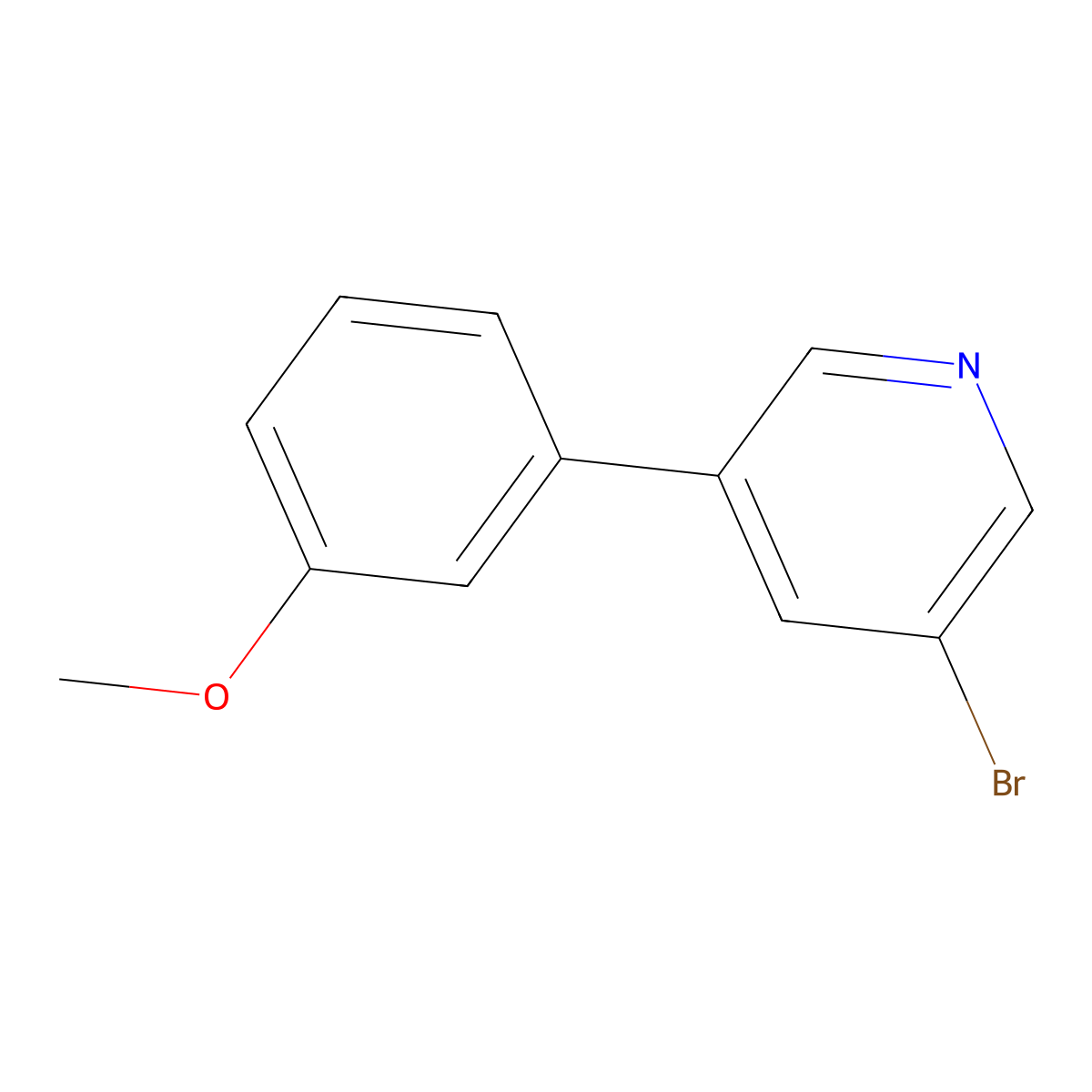 3-Bromo-5-(3-methoxyphenyl)pyridine molecular structure, CAS 675590-10-0