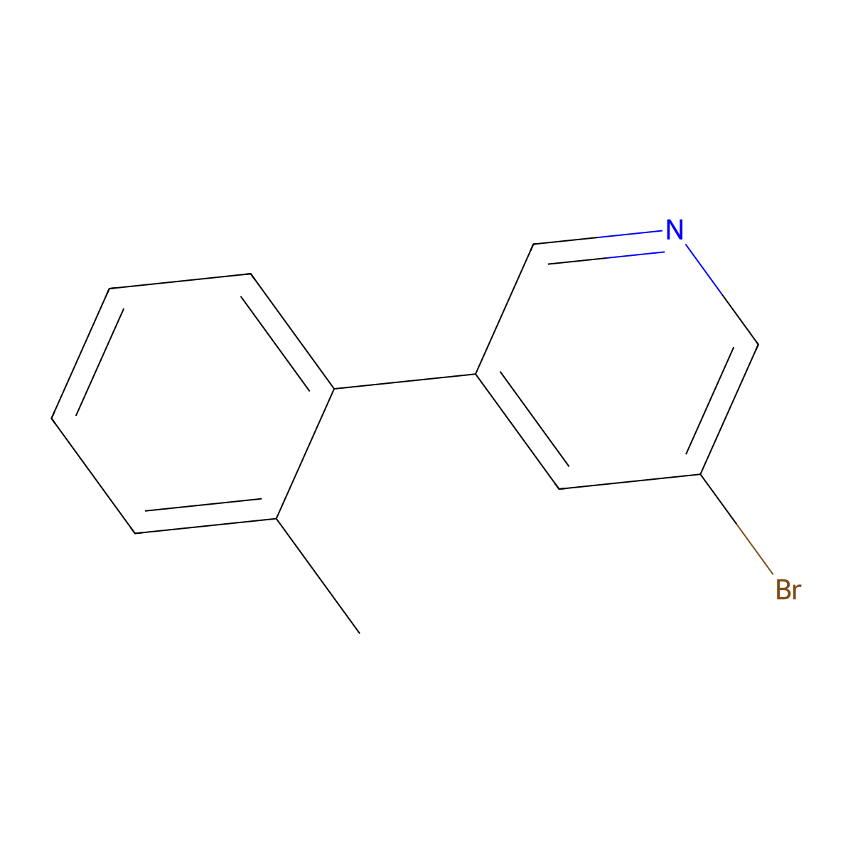 3-Bromo-5-(o-tolyl)pyridine molecular structure, CAS 675590-12-2