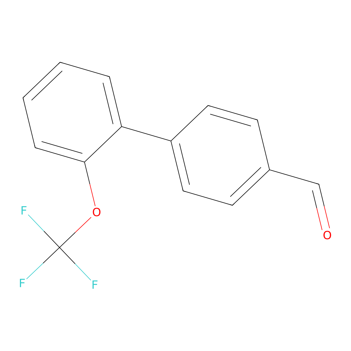 4-Formyl-(2'-trifluoromethoxy-1,1'-biphenyl) molecular structure, CAS 675596-33-5