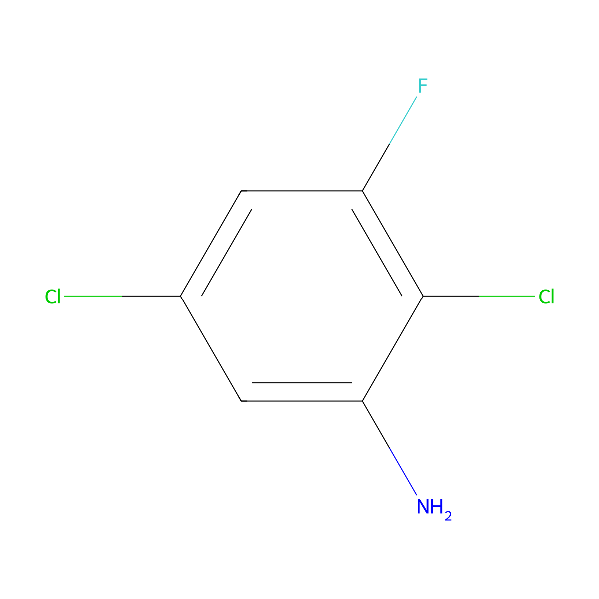 2,5-Dichloro-3-fluoroaniline molecular structure, CAS 675599-04-9