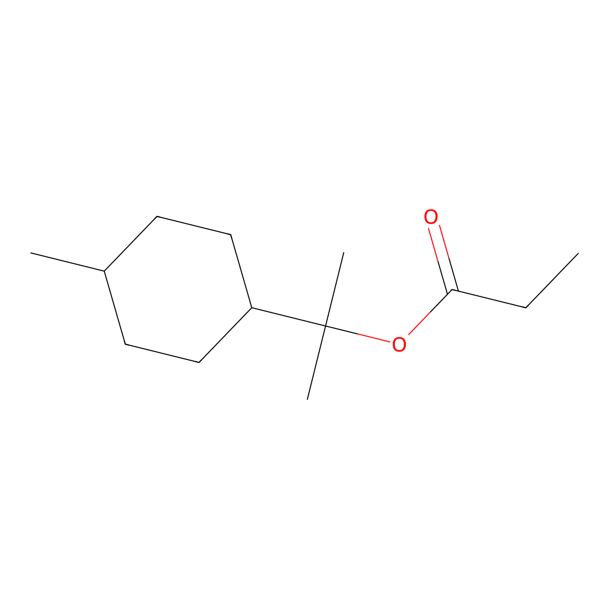 alpha,alpha,4-Trimethylcyclohexylmethyl propanoate molecular structure, CAS 6756-90-7