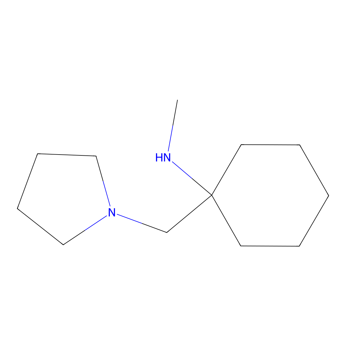 Methyl-(1-pyrrolidin-1-ylmethyl-cyclohexyl)-amine molecular structure, CAS 675602-55-8