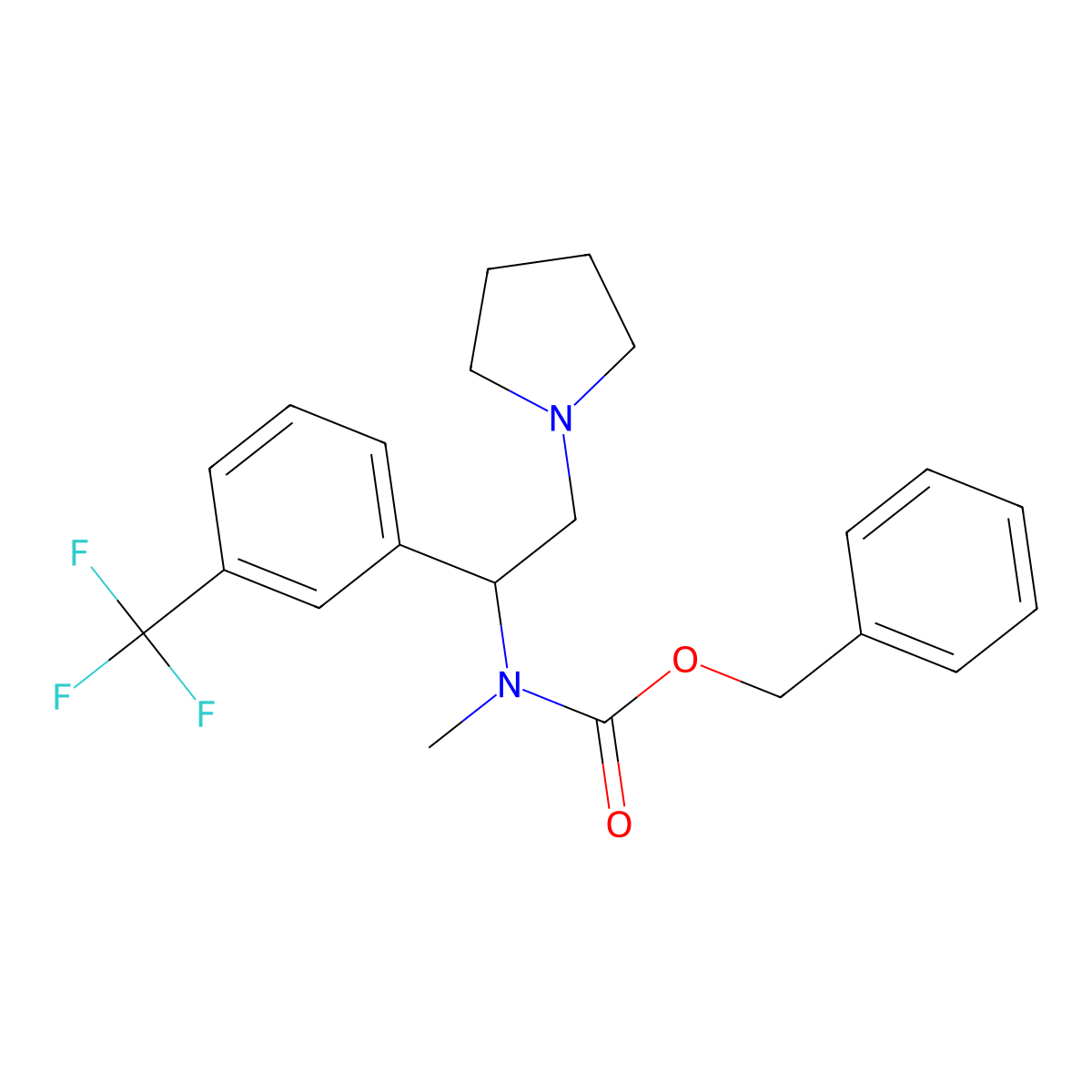 Benzyl methyl(2-(pyrrolidin-1-yl)-1-(3-(trifluoromethyl)phenyl)ethyl)carbamate molecular structure, CAS 675602-69-4