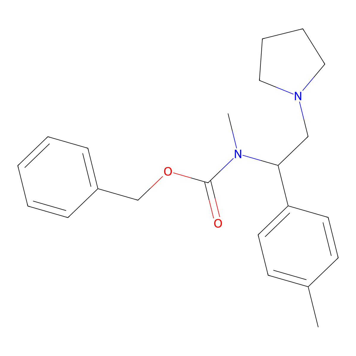 1-Pyrrolidin-2-(4'-methylphenyl)-2-(N-Cbz-N-methyl)amino-ethane molecular structure, CAS 675602-72-9