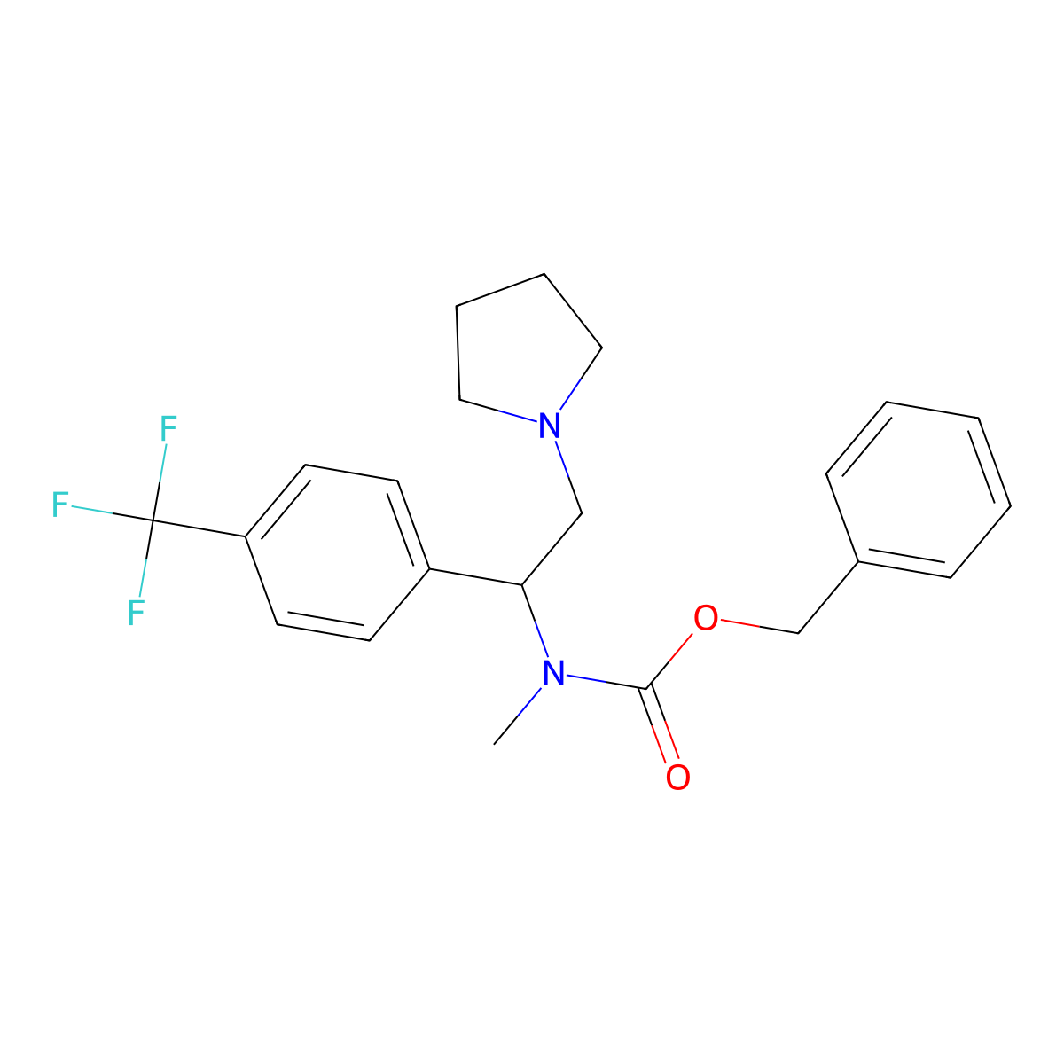 Benzyl methyl(2-(pyrrolidin-1-yl)-1-(4-(trifluoromethyl)phenyl)ethyl)carbamate molecular structure, CAS 675602-73-0