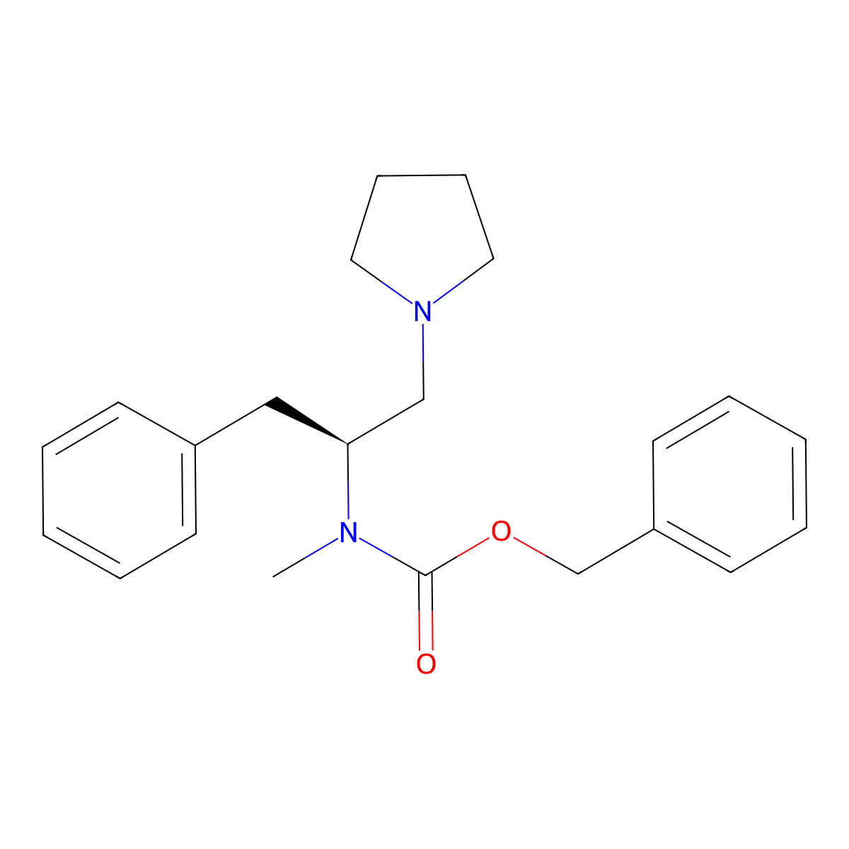 (S)-benzyl methyl(1-phenyl-3-(pyrrolidin-1-yl)propan-2-yl)carbamate molecular structure, CAS 675602-74-1