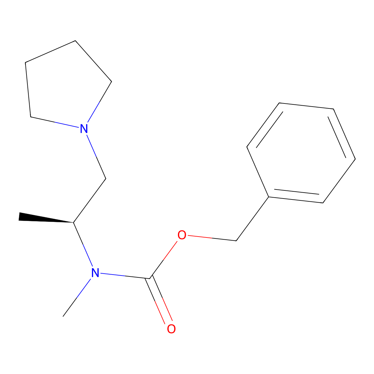 (S)-benzyl methyl(1-(pyrrolidin-1-yl)propan-2-yl)carbamate molecular structure, CAS 675602-79-6