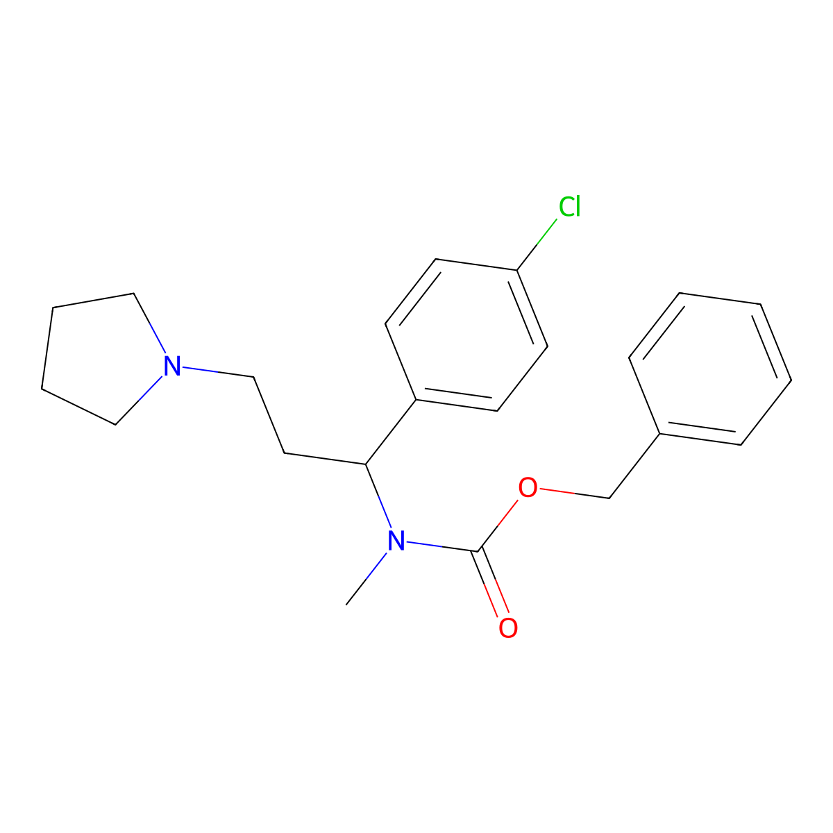 Benzyl (1-(4-chlorophenyl)-3-(pyrrolidin-1-yl)propyl)(methyl)carbamate molecular structure, CAS 675602-82-1