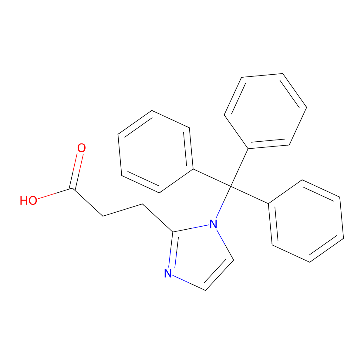1-(Triphenylmethyl)-1H-imidazole-2-propanoic acid molecular structure, CAS 675602-85-4