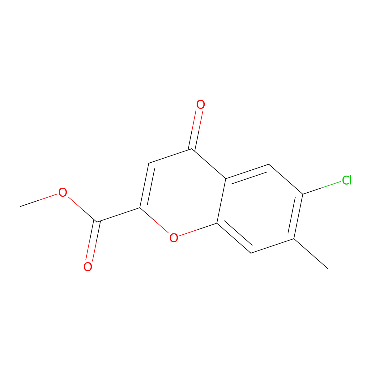 Methyl 6-chloro-7-methylchromone-2-carboxylate molecular structure, CAS 675602-86-5