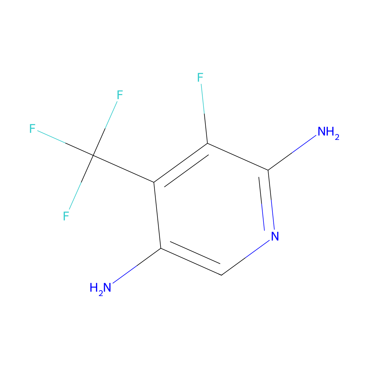 2,5-Diamino-3-fluoro-4-(trifluoromethyl)pyridine molecular structure, CAS 675602-90-1